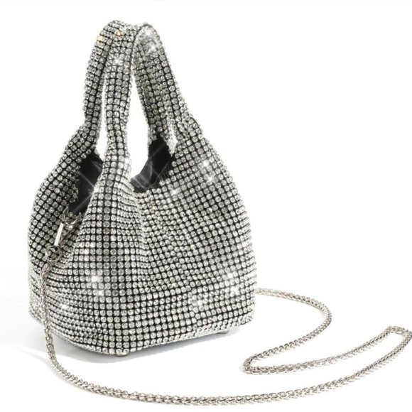 NEW Sparkling Bling SwarovskI Crystal Rhinestone Bucket Bag Shoulder Purse +Gift - Picture 3 of 7